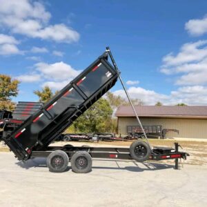 Telescoping I-Beam Dump Trailer – 16,000 LB GVWR | Wet Black